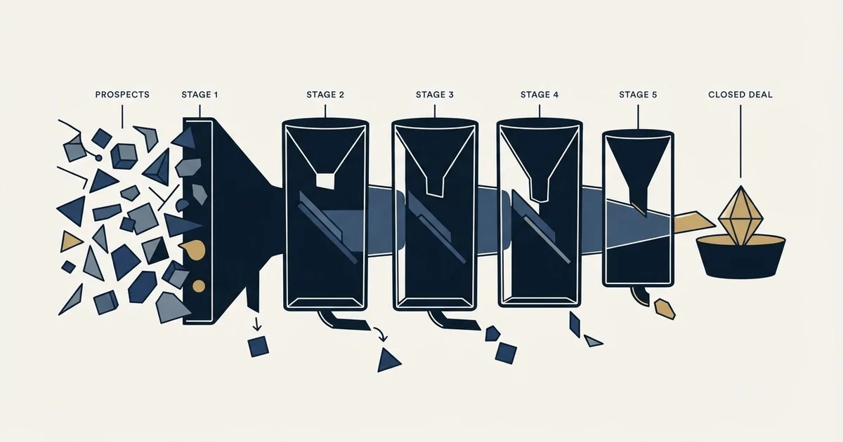 Editorial illustration for The Five-Step Sales Process
