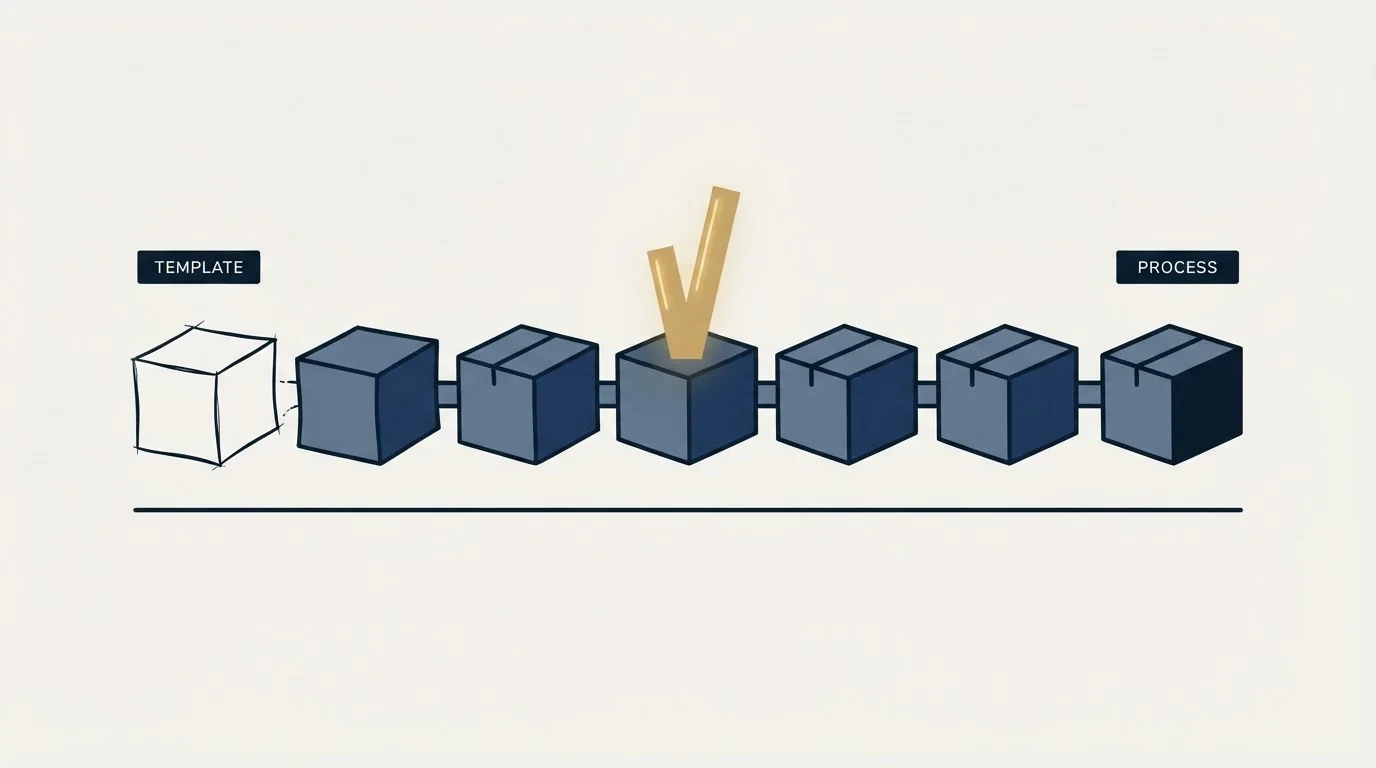 Section illustration: Turning a template into a process a manager can check