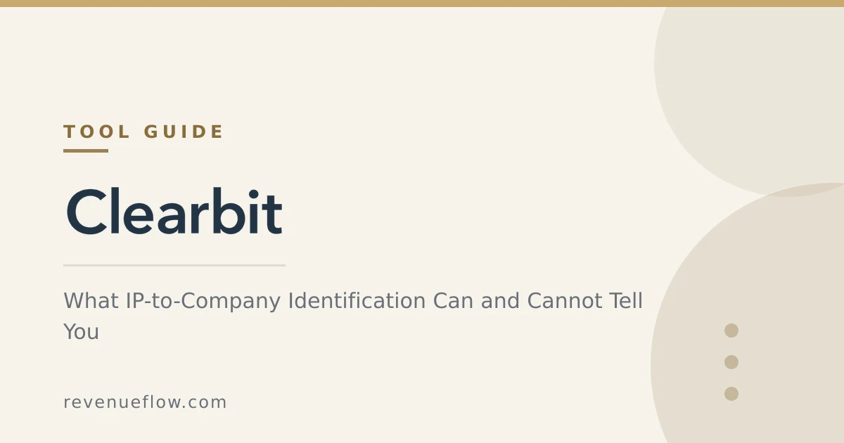 Branded cover: Clearbit Reveal: What IP-to-Company Identification Can and Cannot Tell You