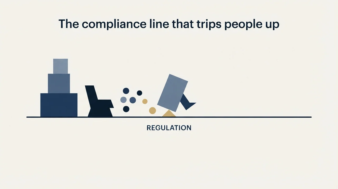 Section illustration: The compliance line that trips people up
