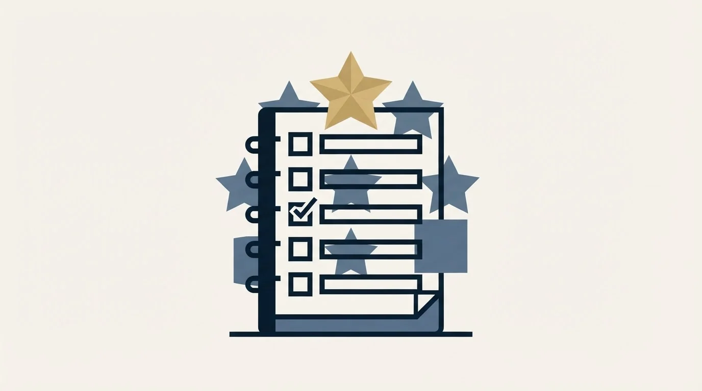 Section illustration: A checklist that survives a rating