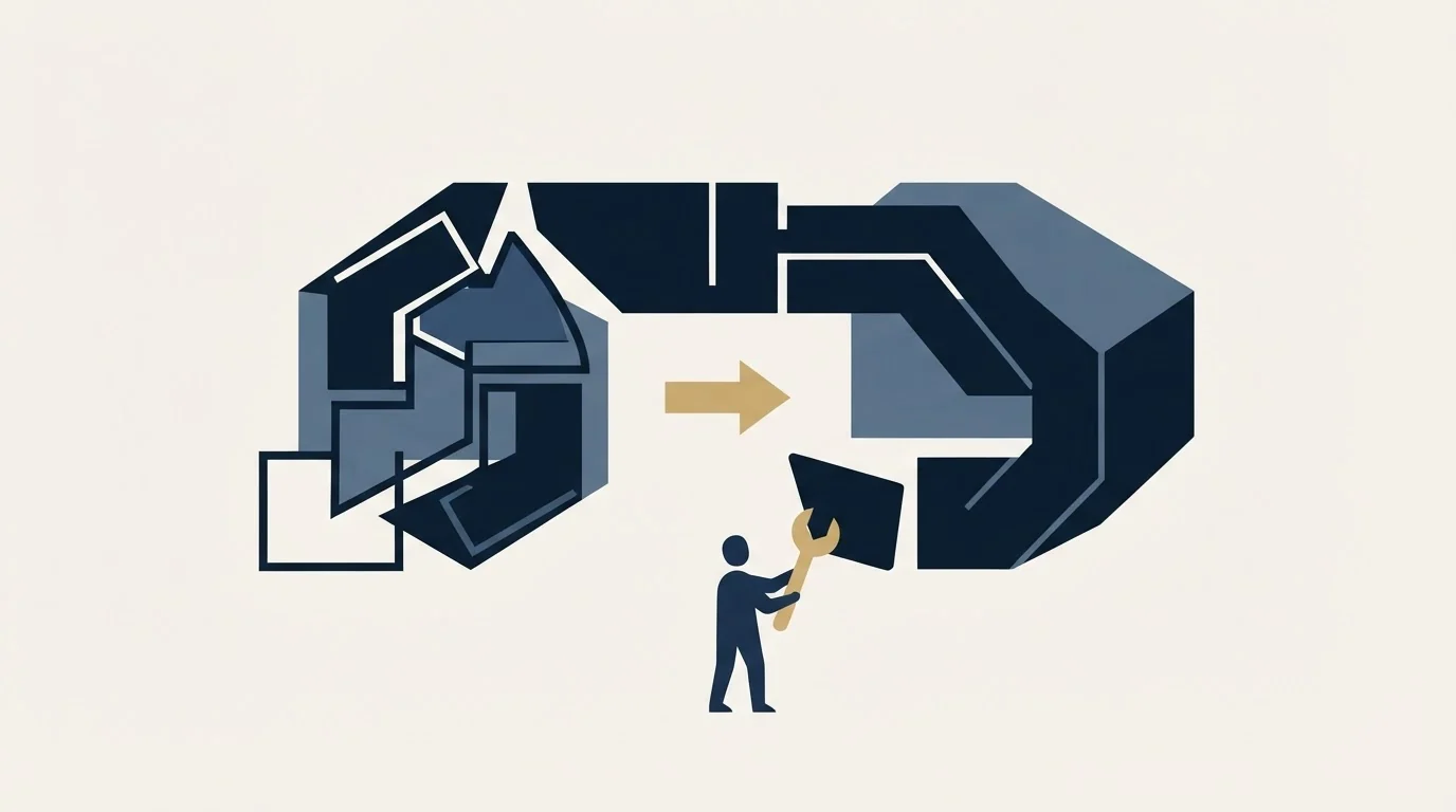 Section illustration: Switching motions, which is a rebuild rather than a pivot