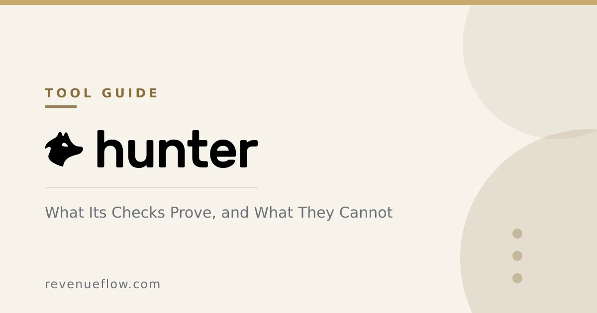 Branded cover: The Hunter Email Verifier: What Its Checks Prove, and What They Cannot