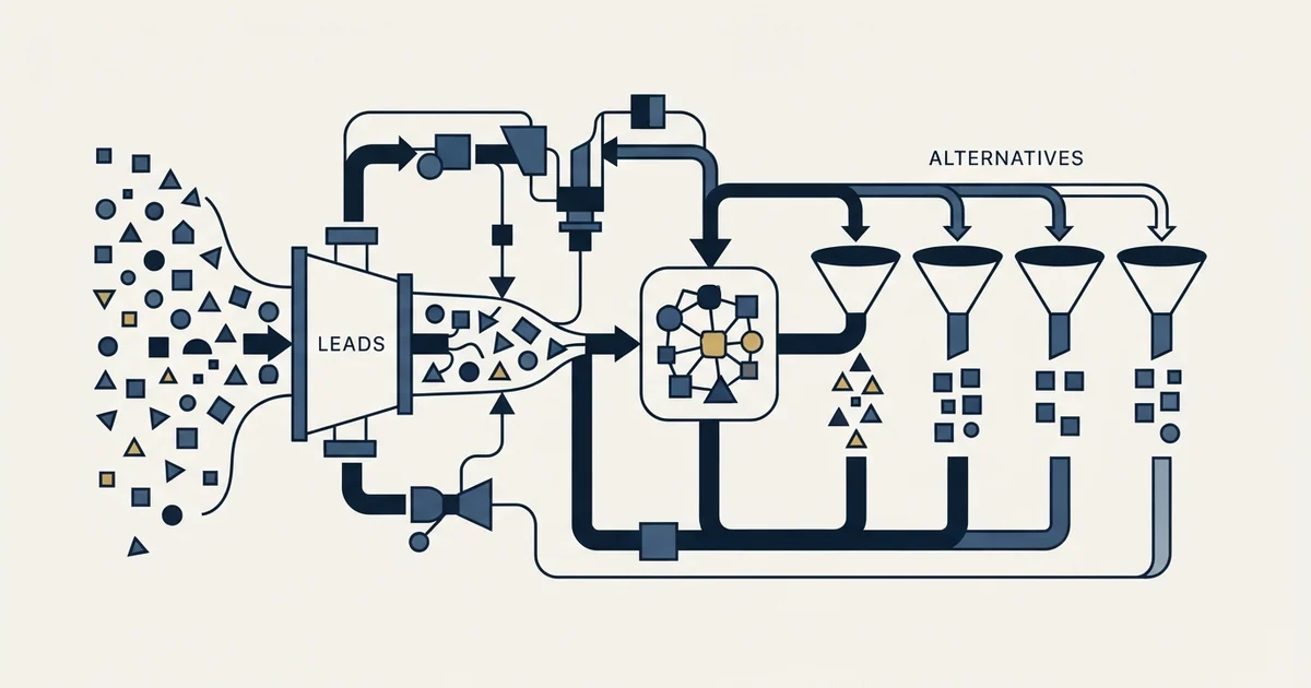 Editorial illustration for Leadfeeder Alternatives