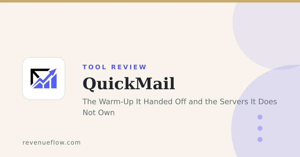 Branded cover: QuickMail Review: The Warm-Up It Handed Off and the Servers It Does Not Own