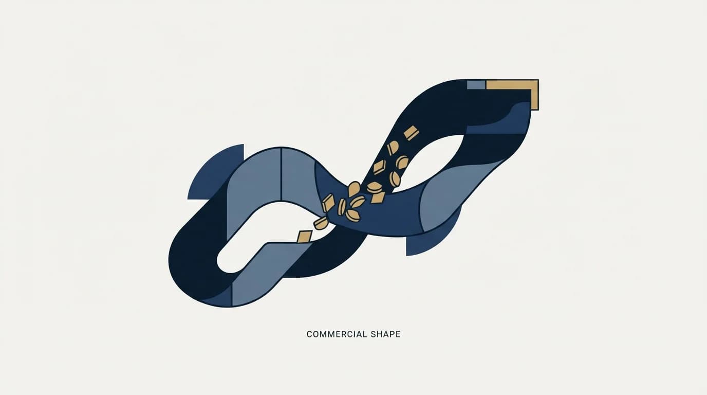 Section illustration: The commercial shape, including a number that moves