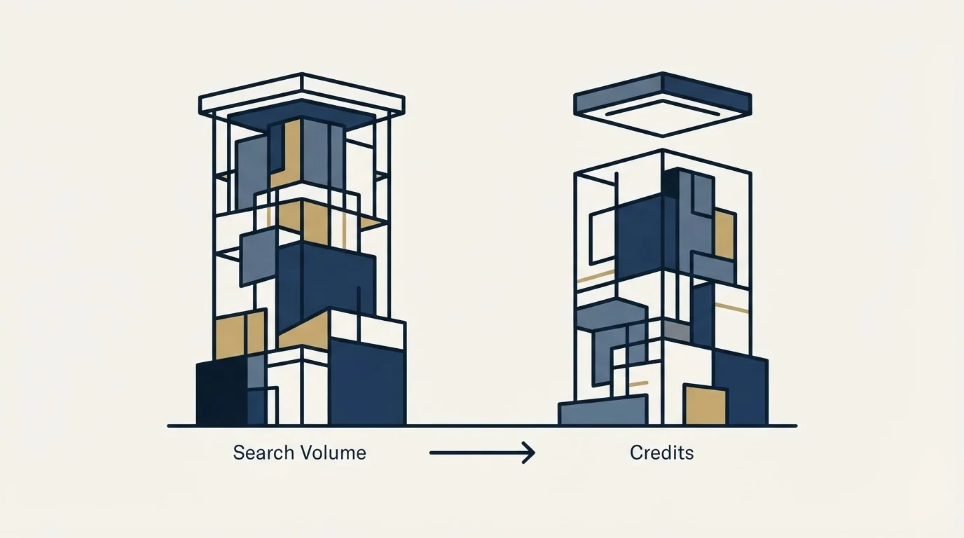 Section illustration: Search has its own ceilings, separate from credits