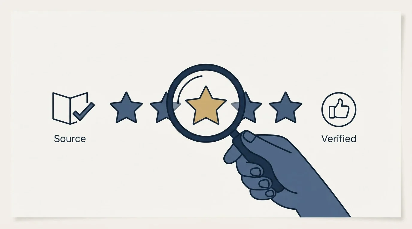 Section illustration: The vendor's own social proof, checked