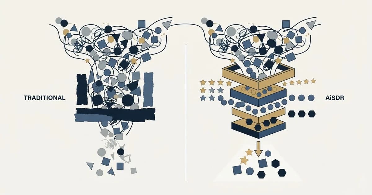 Editorial illustration for vs AiSDR
