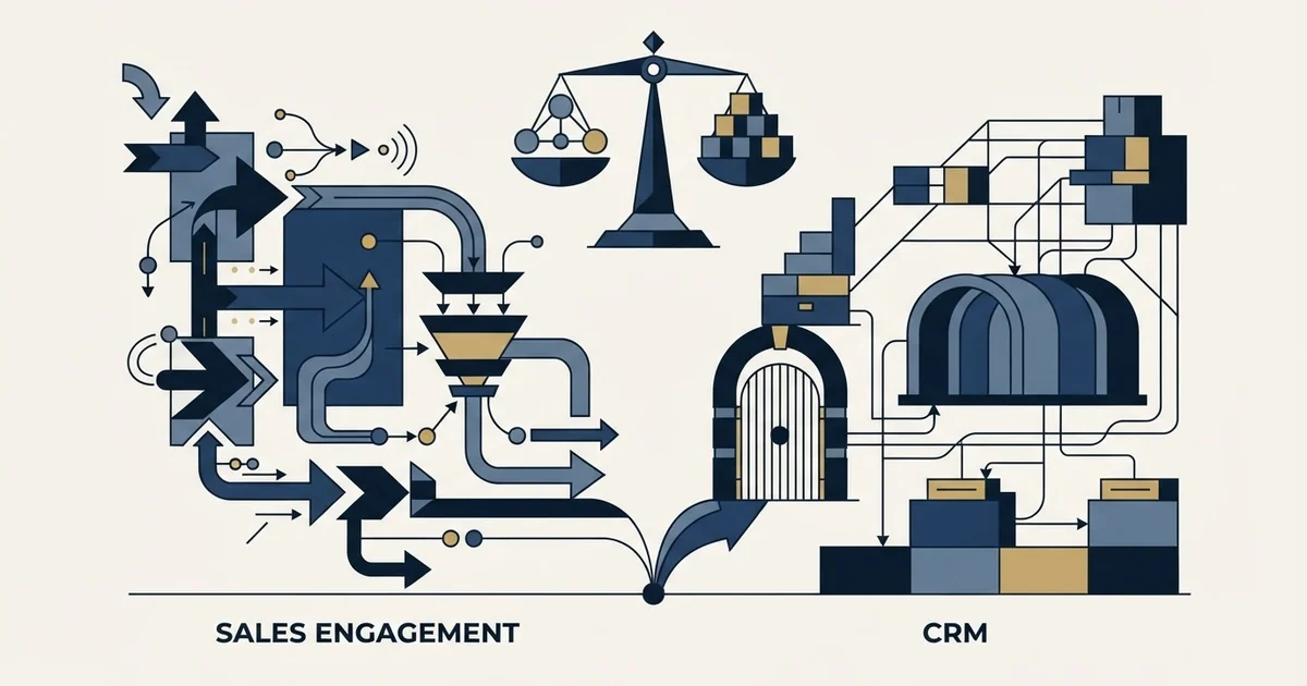 Editorial illustration for vs EngageBay