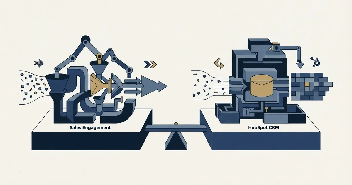 Editorial illustration for vs HubSpot CRM