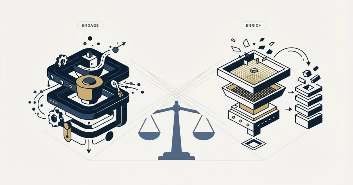 Editorial illustration for vs LeadIQ
