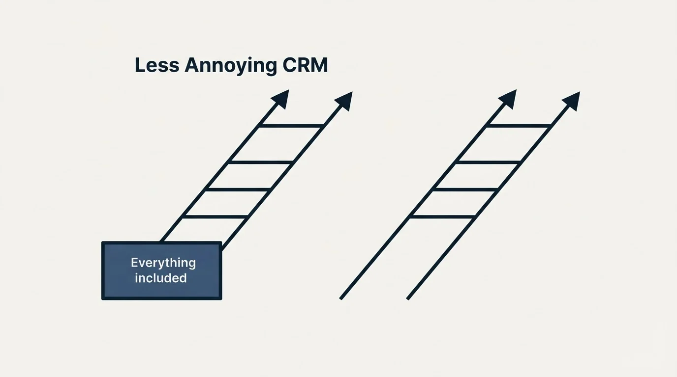 Pricing ladder: Pricing Comparison (Less Annoying CRM, Everything included)