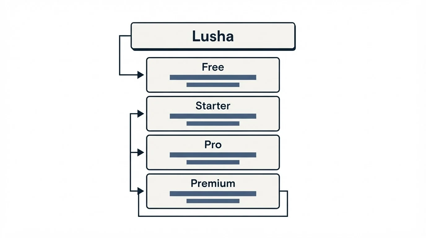 Pricing table: Pricing Comparison (Lusha, Free, Starter, Pro)