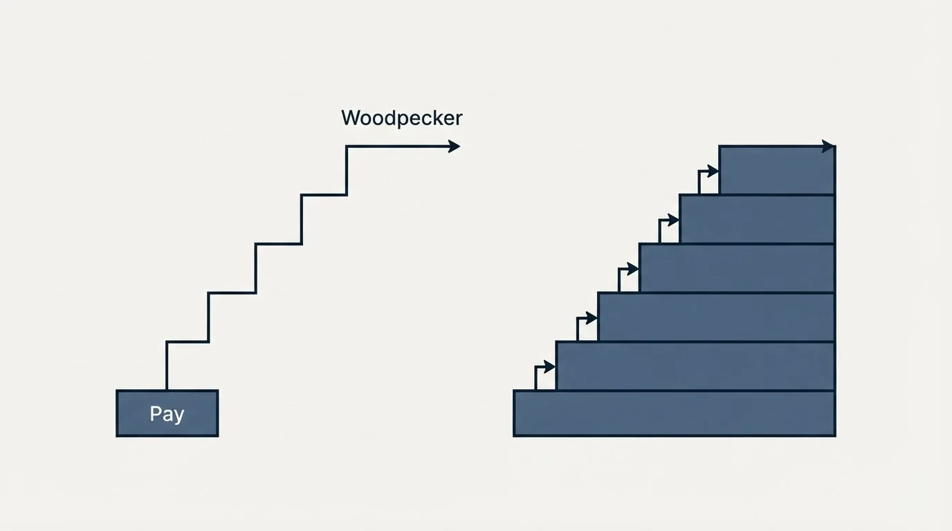 Pricing ladder: Pricing Comparison (Woodpecker, Pay)