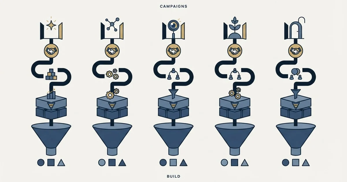 Editorial illustration for ABM Campaign Examples and How Each One Is Built