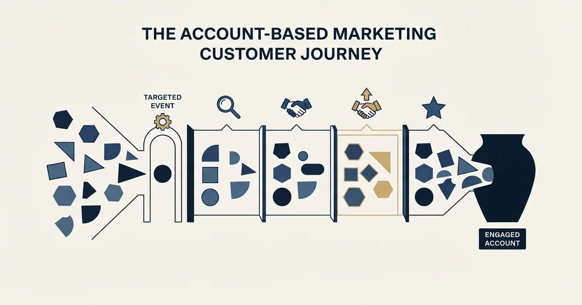 Editorial illustration for The Account-Based Marketing Customer Journey
