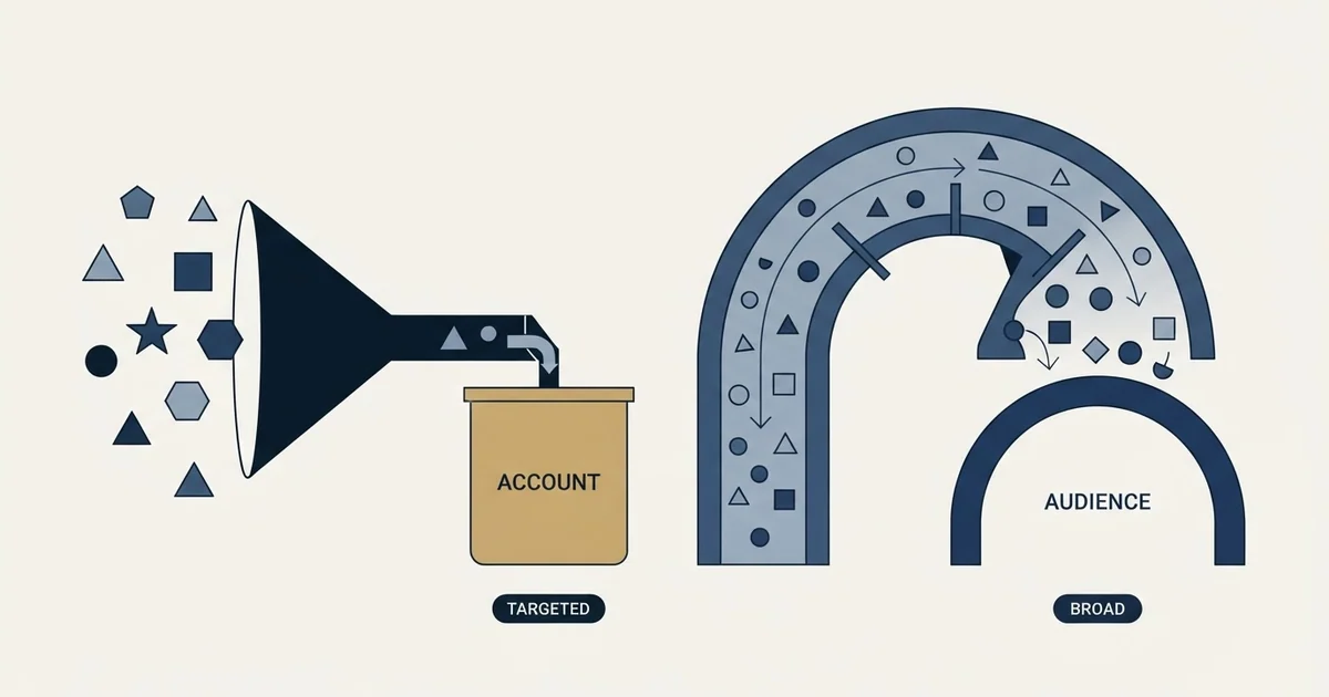 Editorial illustration for Account-Based Marketing vs Inbound Marketing