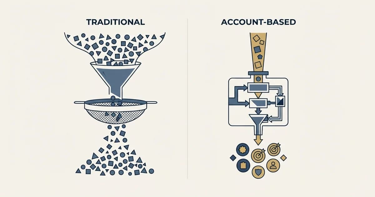 Editorial illustration for Account-Based Marketing vs Traditional Marketing