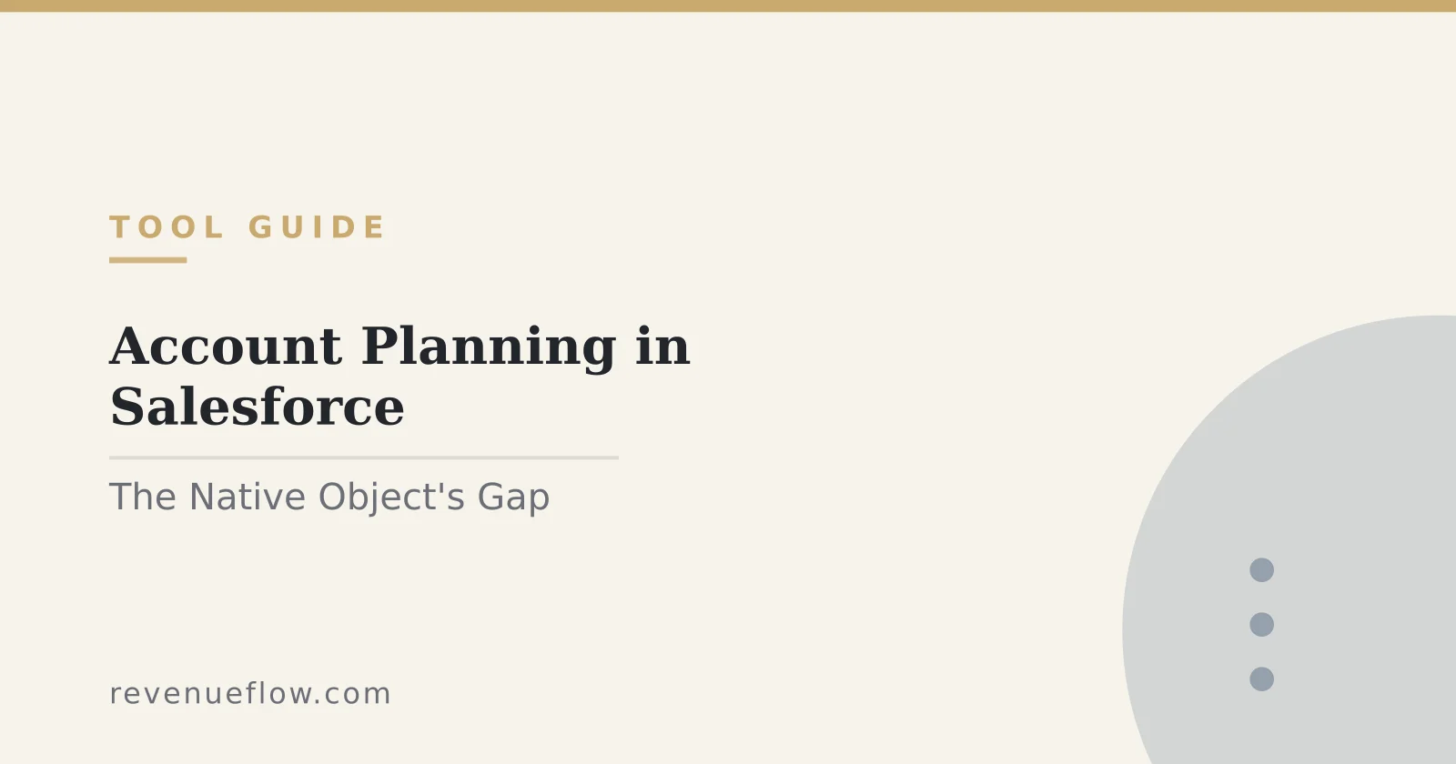 Branded cover: Account Planning in Salesforce: The Native Object and the Gap It Leaves
