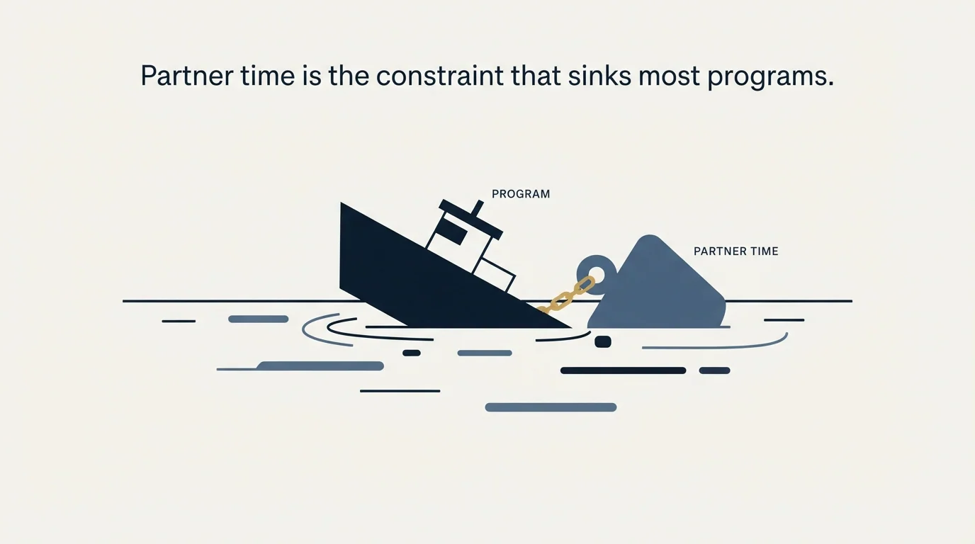 Section illustration: Partner time is the constraint that sinks most programs