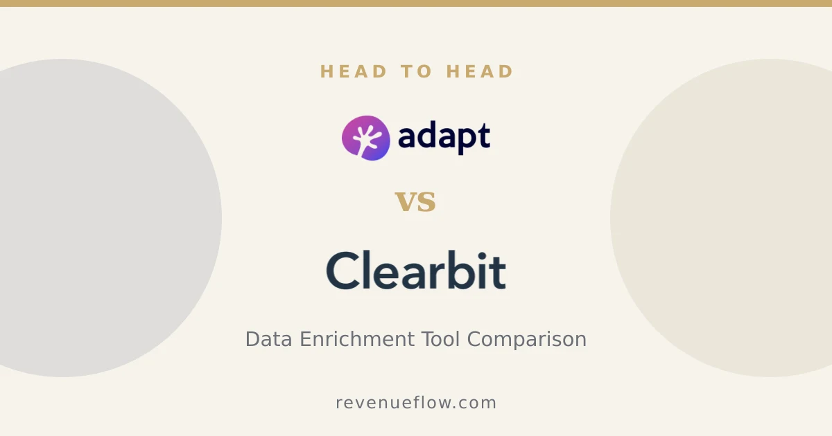 Branded cover: Adapt.io vs Clearbit: Data Enrichment Tool Comparison