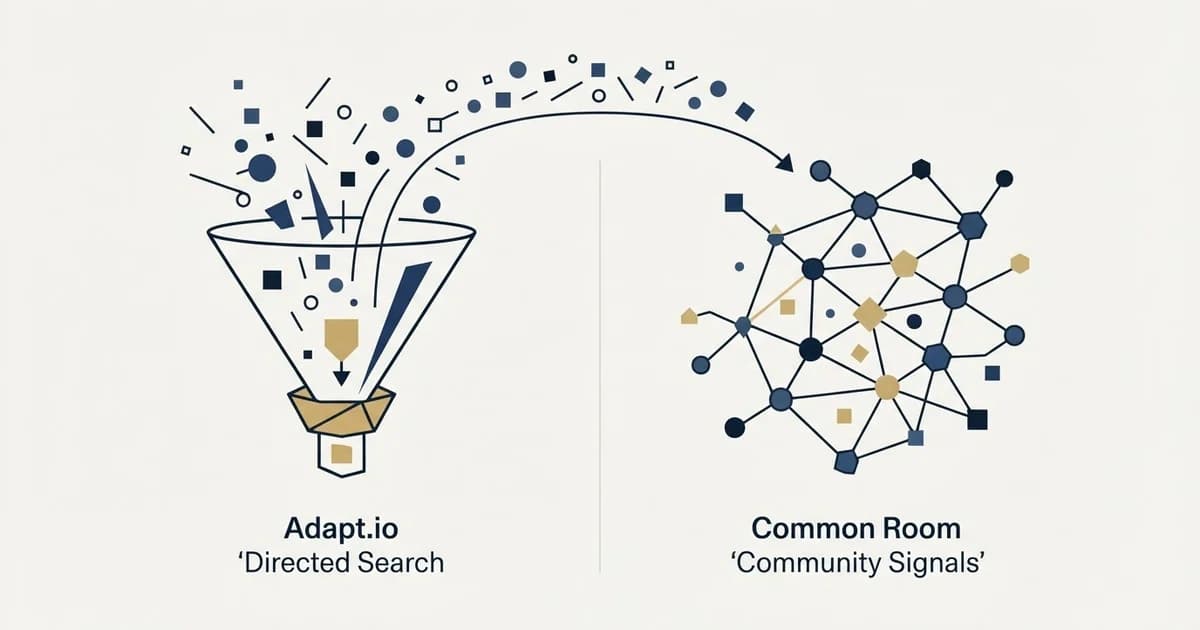 Editorial illustration for Adapt.io vs Common Room