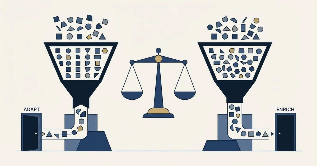 Editorial illustration for Adapt.io vs CompanyEnrich
