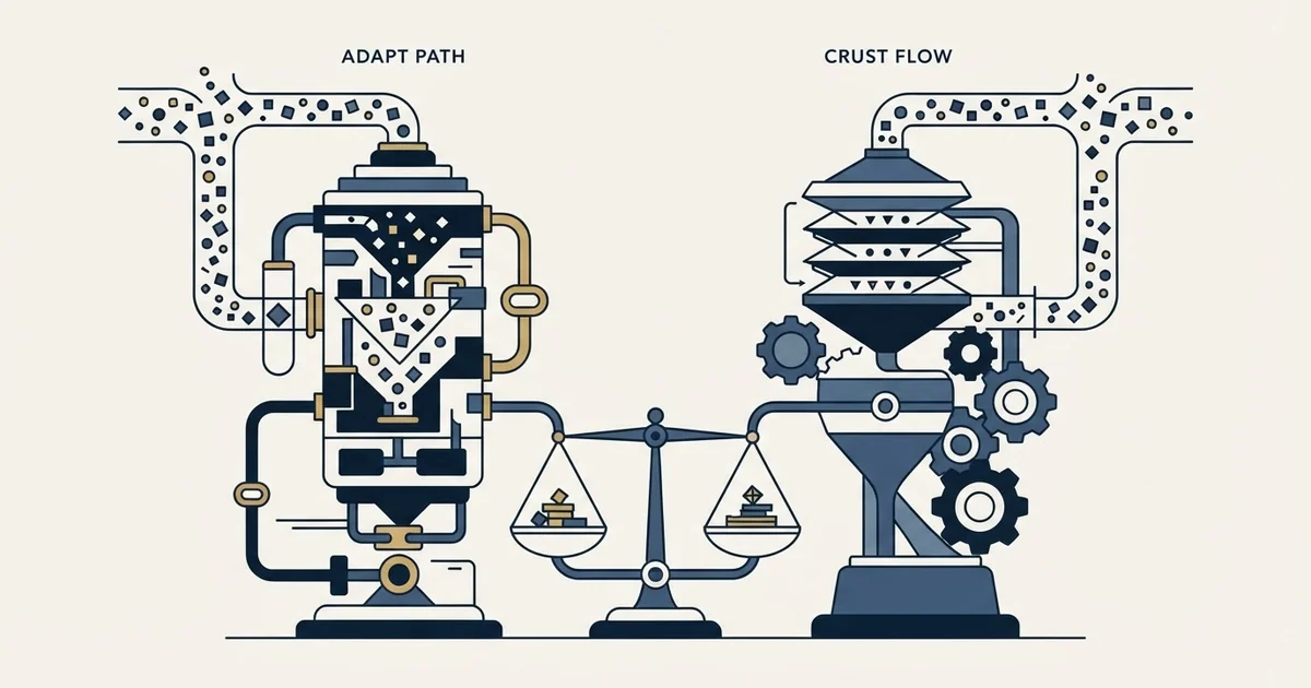 Editorial illustration for Adapt.io vs Crustdata