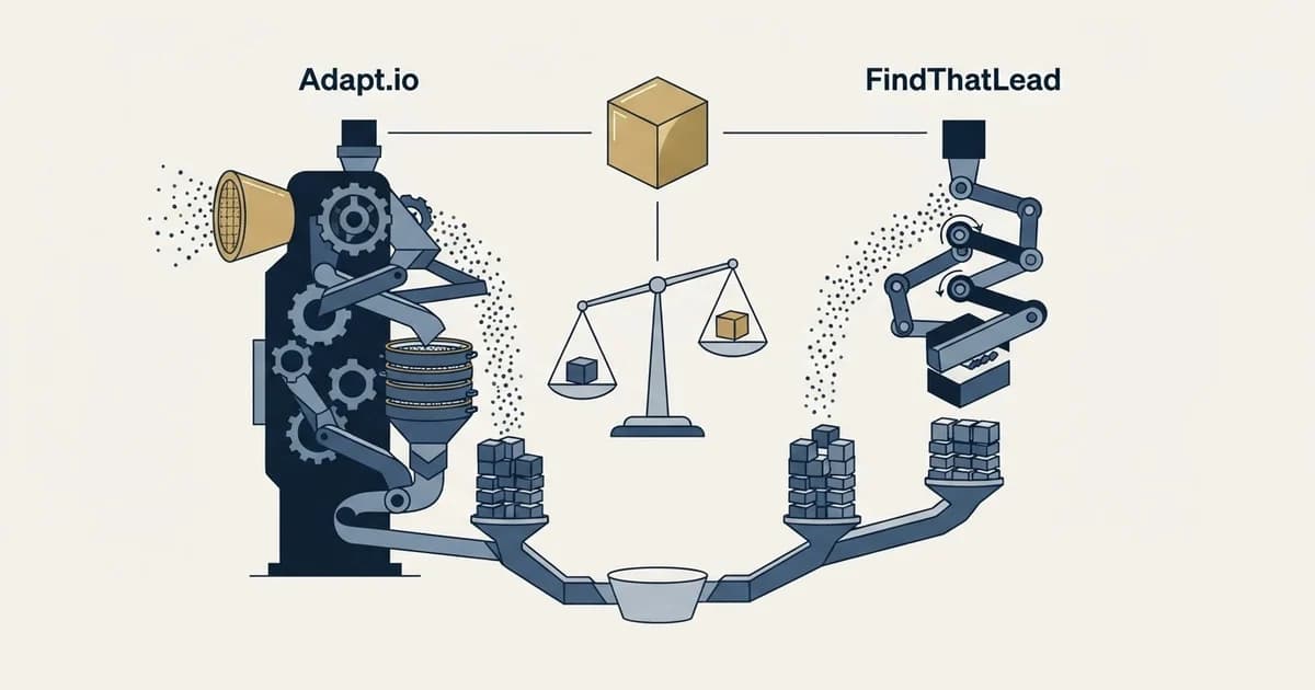 Editorial illustration for Adapt.io vs FindThatLead