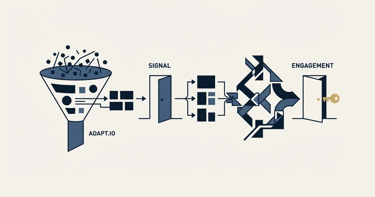 Editorial illustration for Adapt.io vs Humanlinker