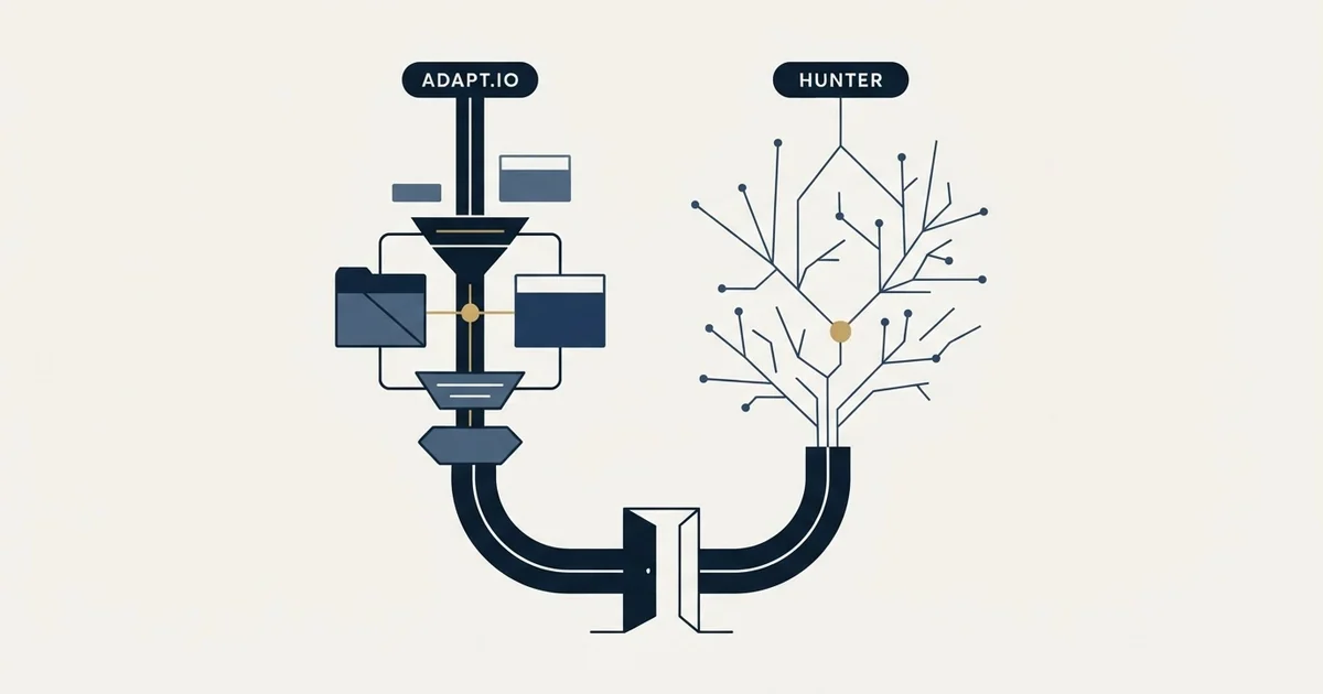 Editorial illustration for Adapt.io vs Hunter