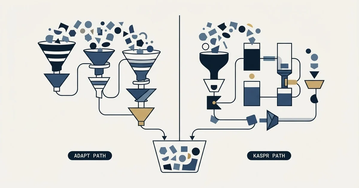 Editorial illustration for Adapt.io vs Kaspr