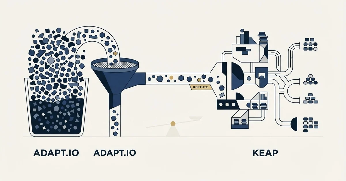 Editorial illustration for Adapt.io vs Keap