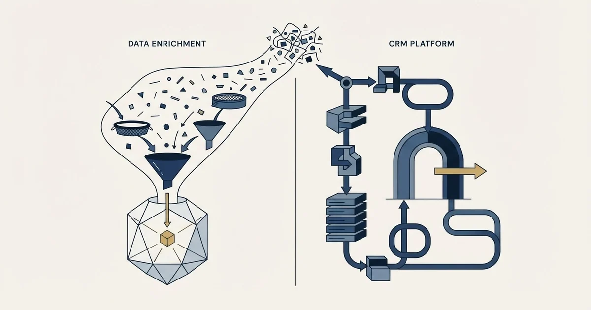 Editorial illustration for Adapt.io vs OnePageCRM