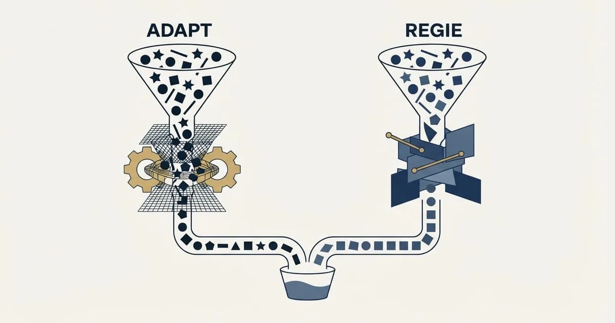 Editorial illustration for Adapt.io vs Regie.ai