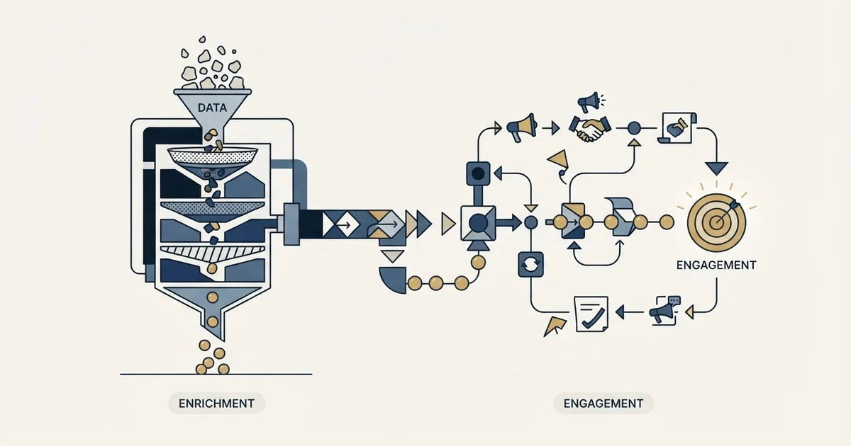 Editorial illustration for Adapt.io vs Salesflow
