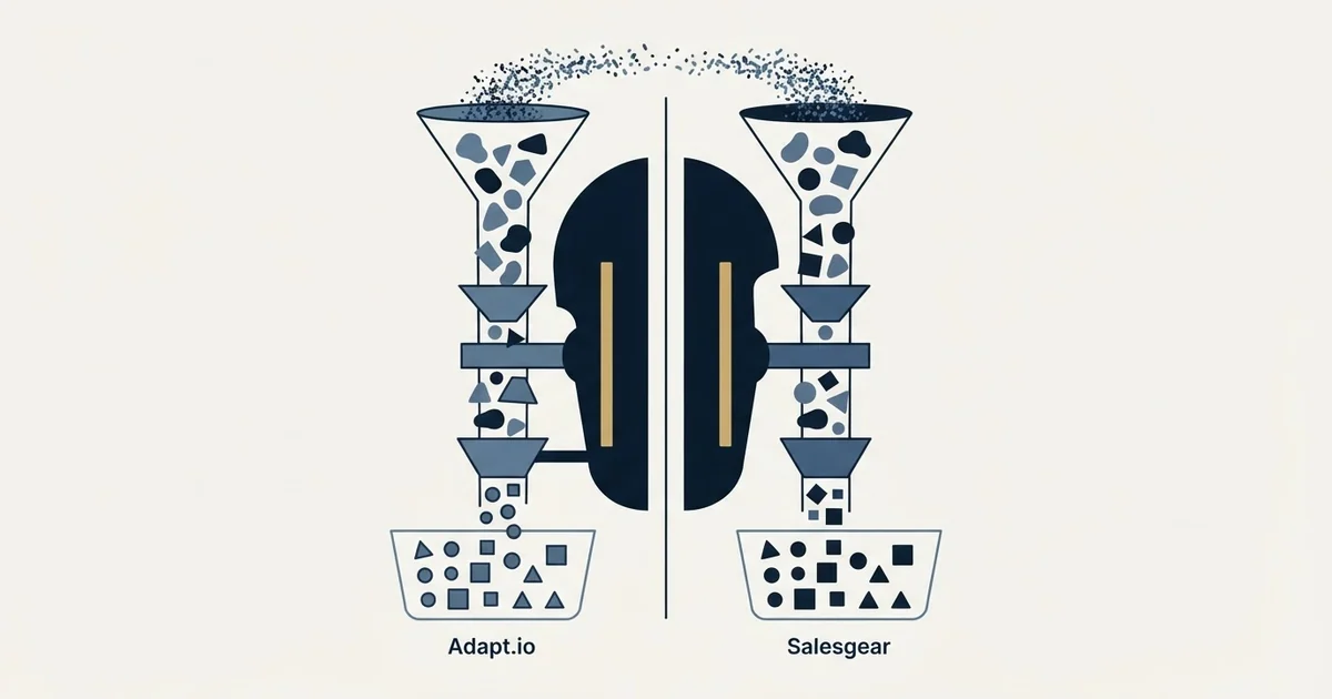 Editorial illustration for Adapt.io vs Salesgear