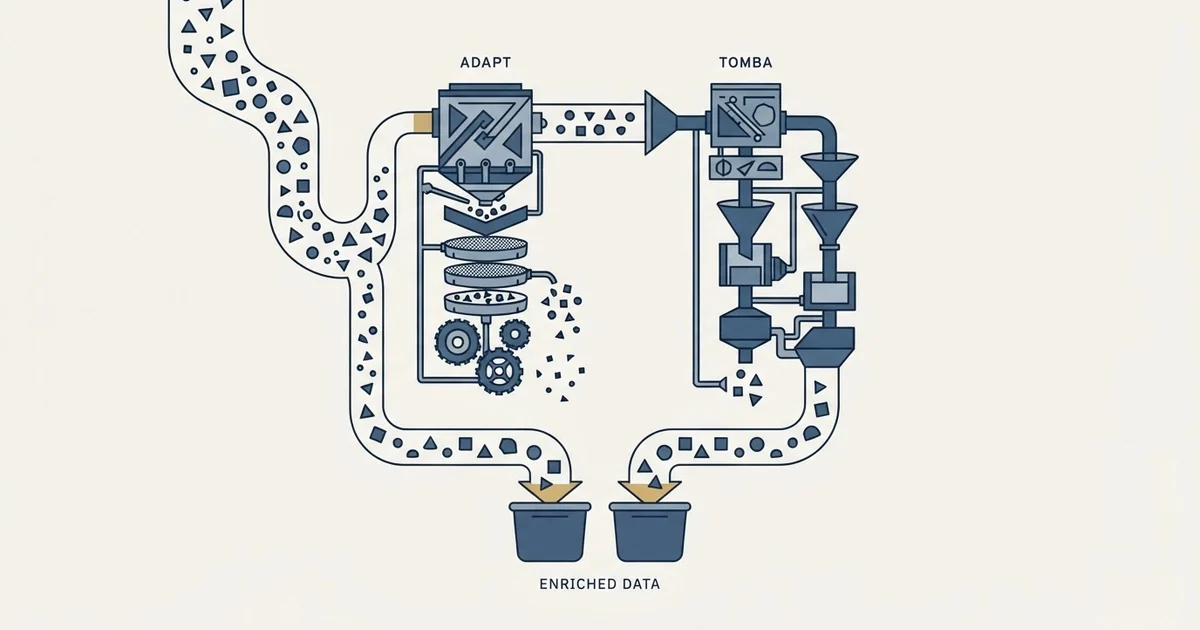 Editorial illustration for Adapt.io vs Tomba