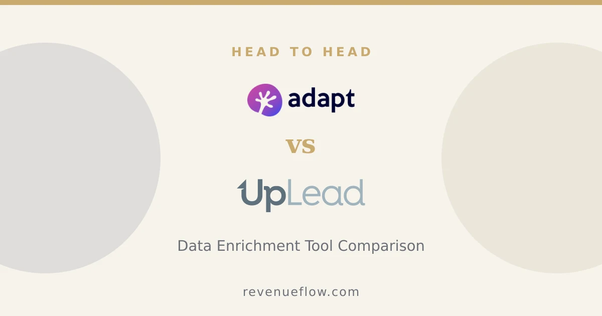 Branded cover: Adapt.io vs UpLead: Data Enrichment Tool Comparison