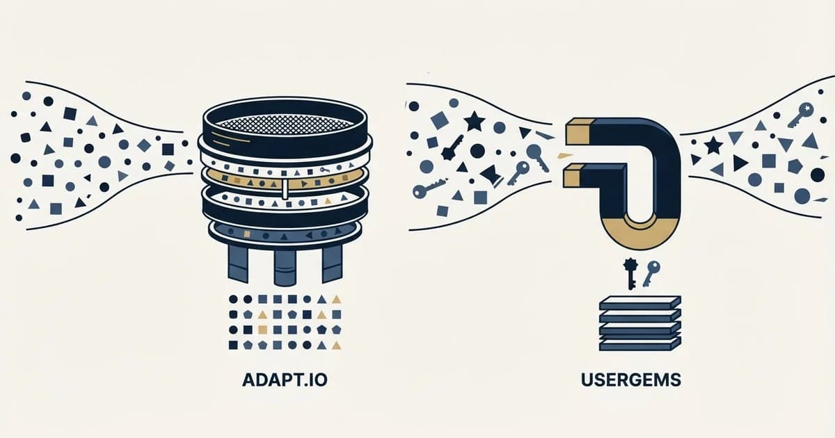 Editorial illustration for Adapt.io vs UserGems