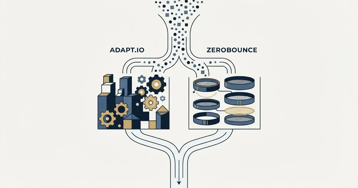 Editorial illustration for Adapt.io vs ZeroBounce