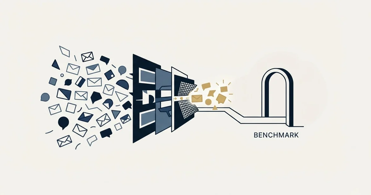 Editorial illustration for Marketing Agencies Cold Email Reply Rate Benchmarks ( )