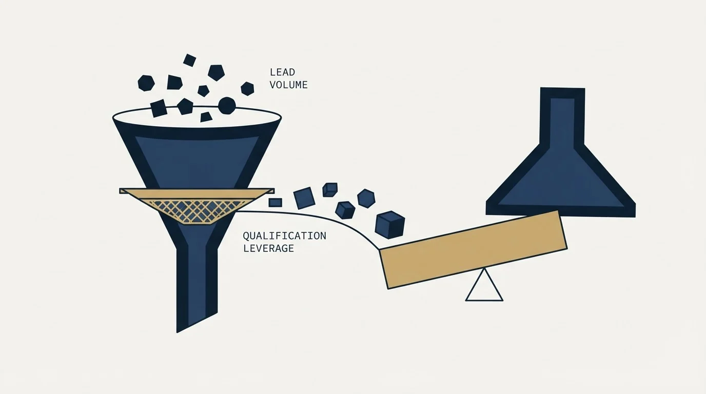 Section illustration: Qualification is where the leverage is, not lead volume
