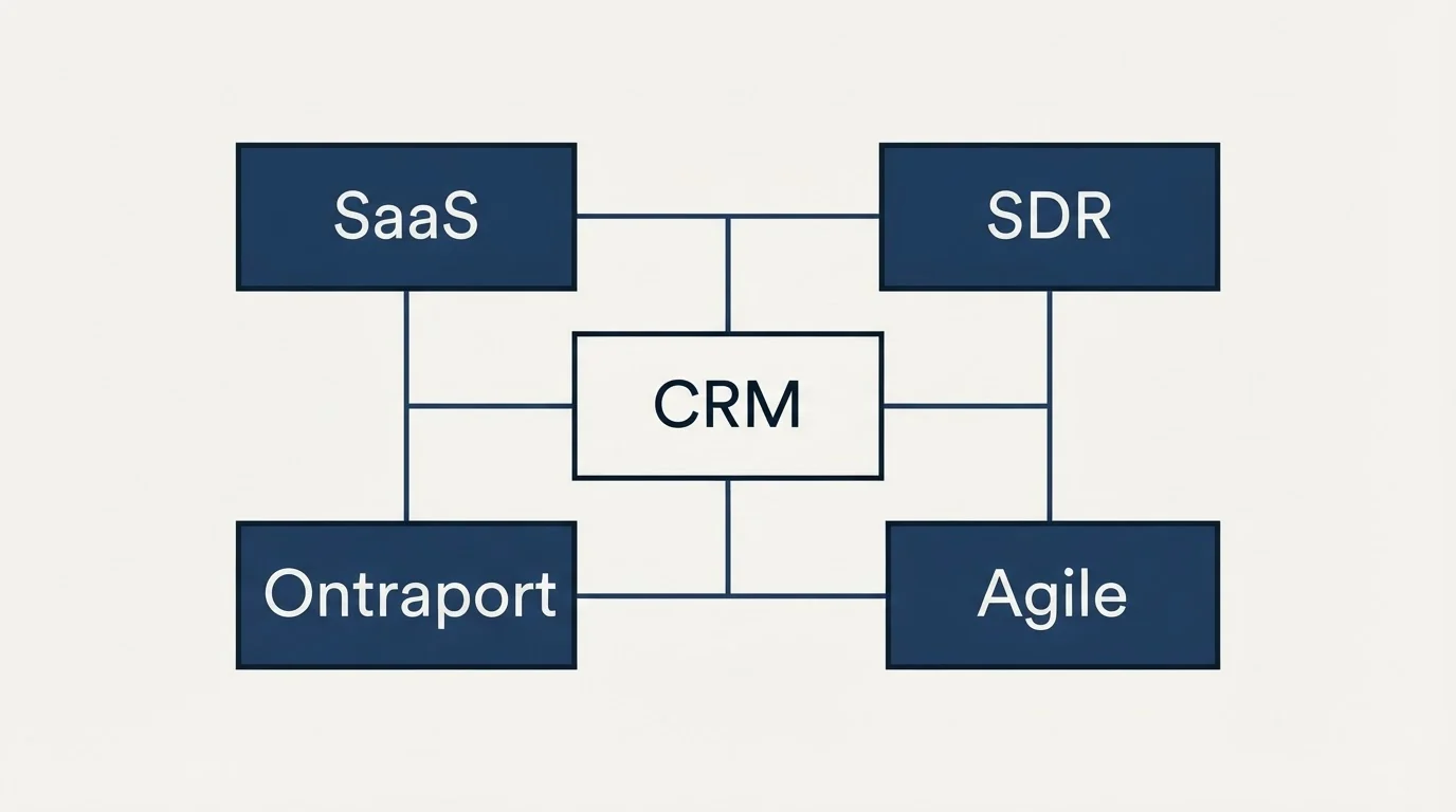 Schematic: Who the page says it is for (CRM, SaaS, SDR, Ontraport)