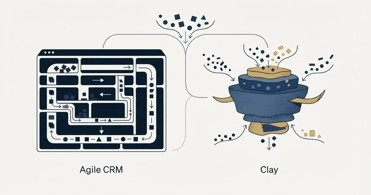 Editorial illustration for Agile CRM vs Clay