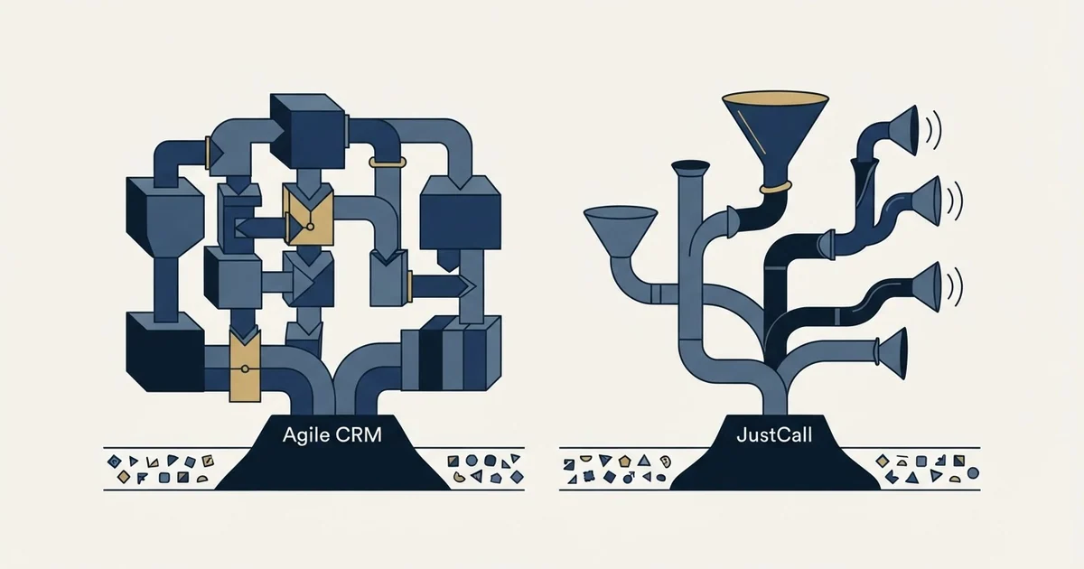 Editorial illustration for Agile CRM vs JustCall