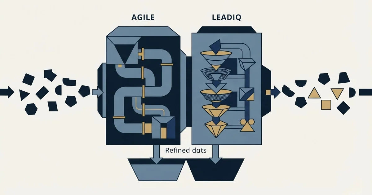 Editorial illustration for Agile CRM vs LeadIQ