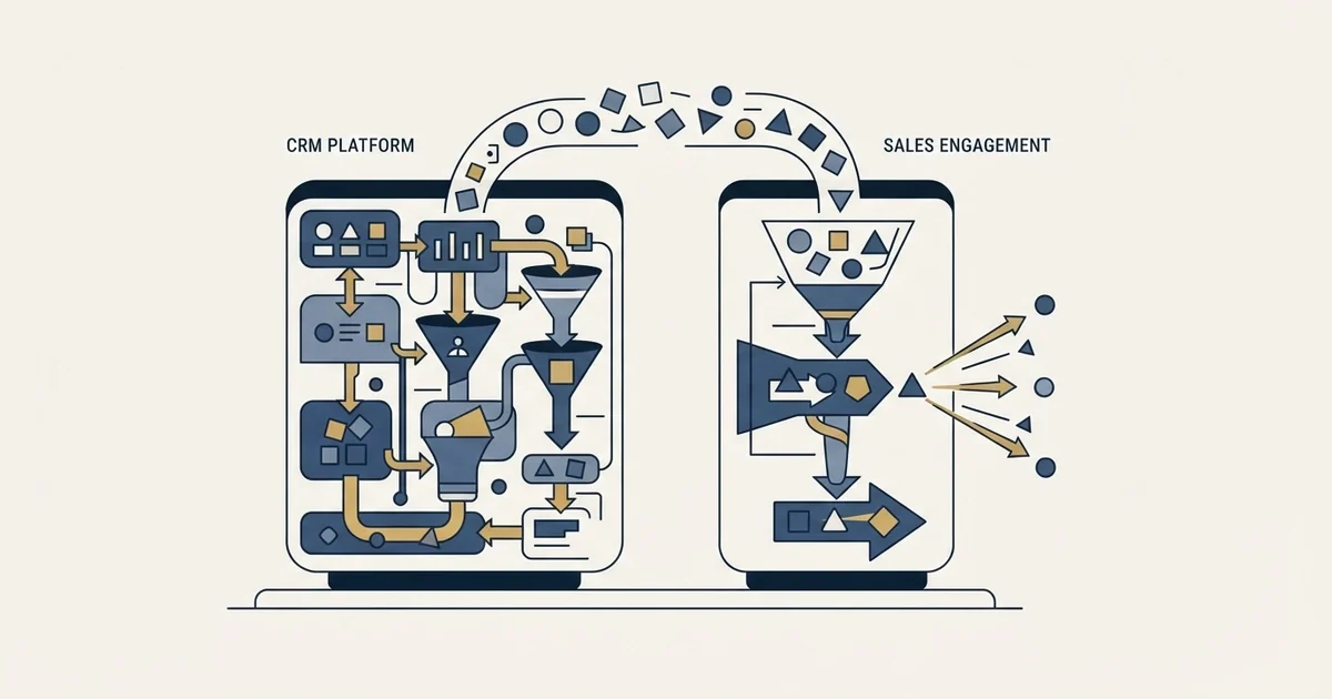Side-by-side panels: Agile CRM vs Leadspicker (CRM Platform, Sales Engagement Platform)
