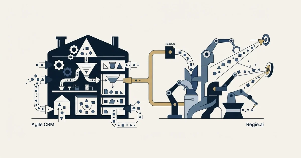 Editorial illustration for Agile CRM vs Regie.ai